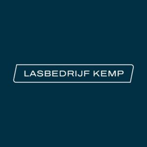Logo van Lasbedrijf Kemp op donkerblauwe achtergrond