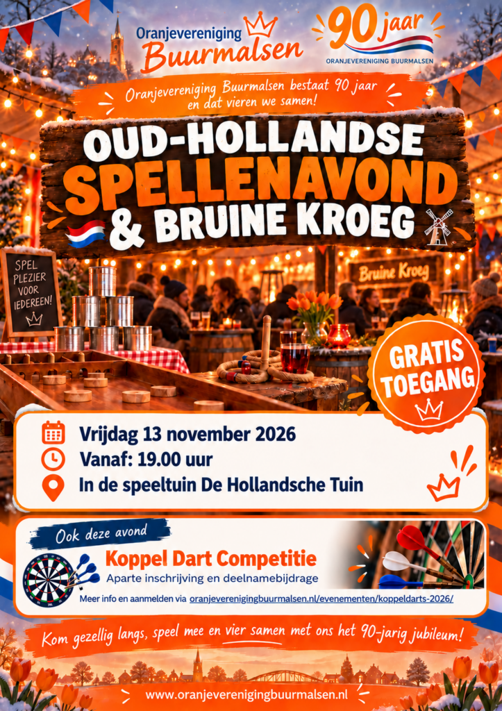 oud hollandse spellenavond in winterse sfeer