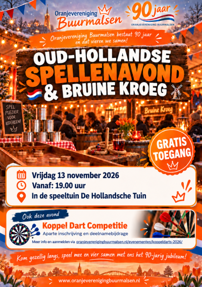 oud hollandse spellenavond in winterse sfeer